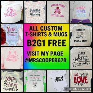 Buy 2 get 1 FREE Custom onesies - White